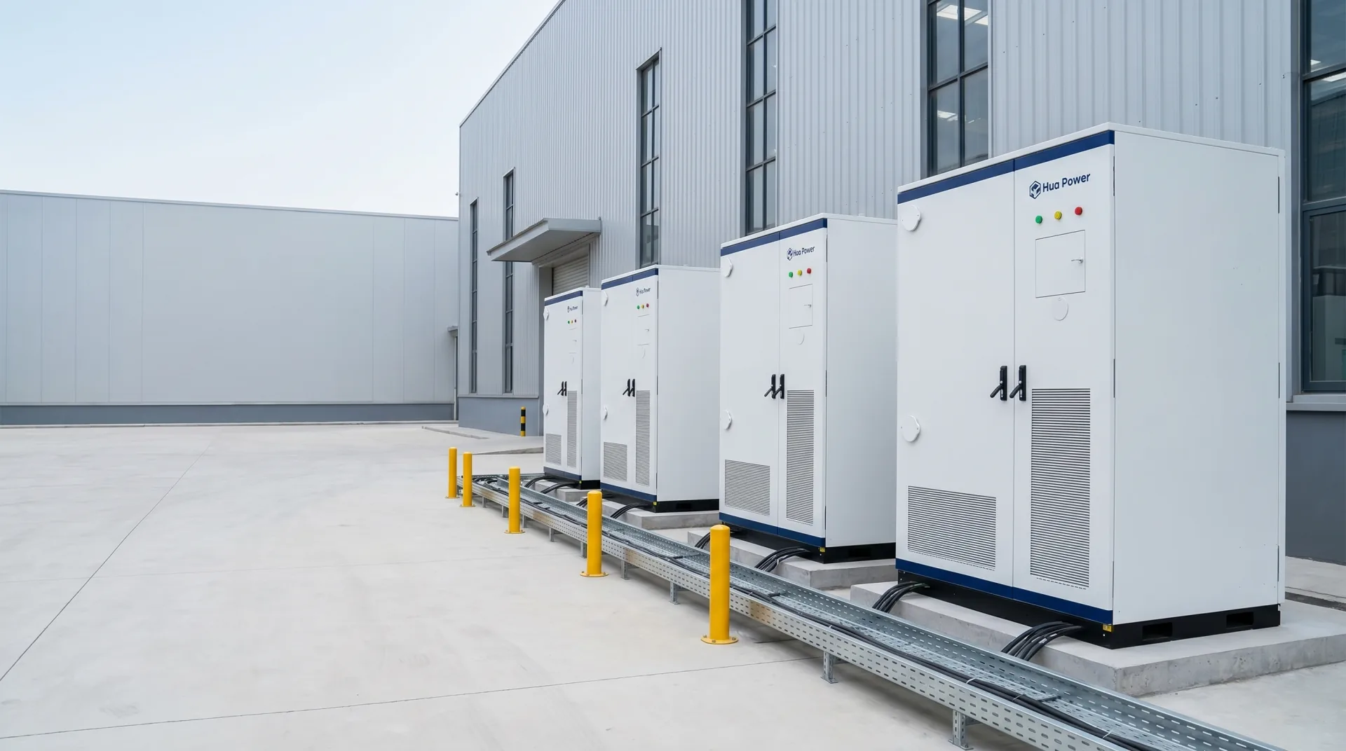 HC261P liquid-cooled BESS cabinets installed in an industrial manufacturing park